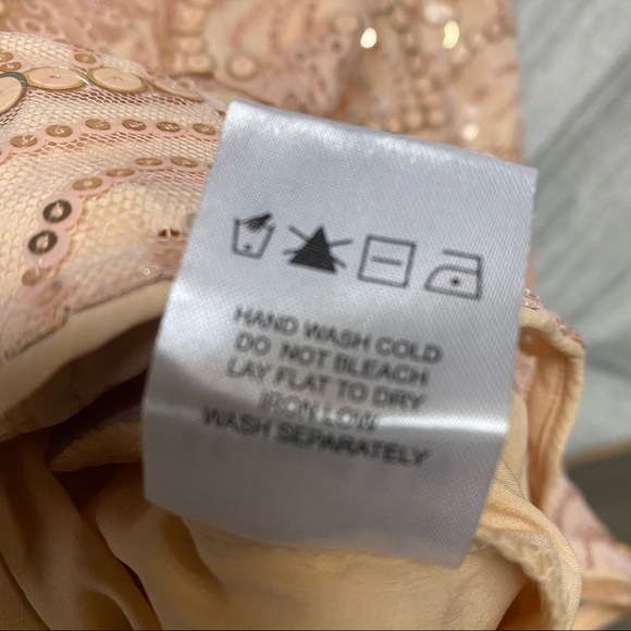 About Us | Revolve Jane Sequin Dress In Peach NEW - Picture 9 of 15